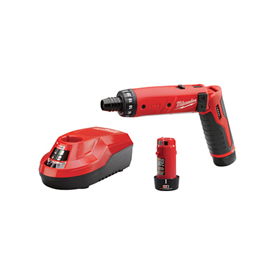 Milwaukee M4 1/4in. Hex Screwdriver Kit with 2 Batteries and Charger, Model# 2101-22